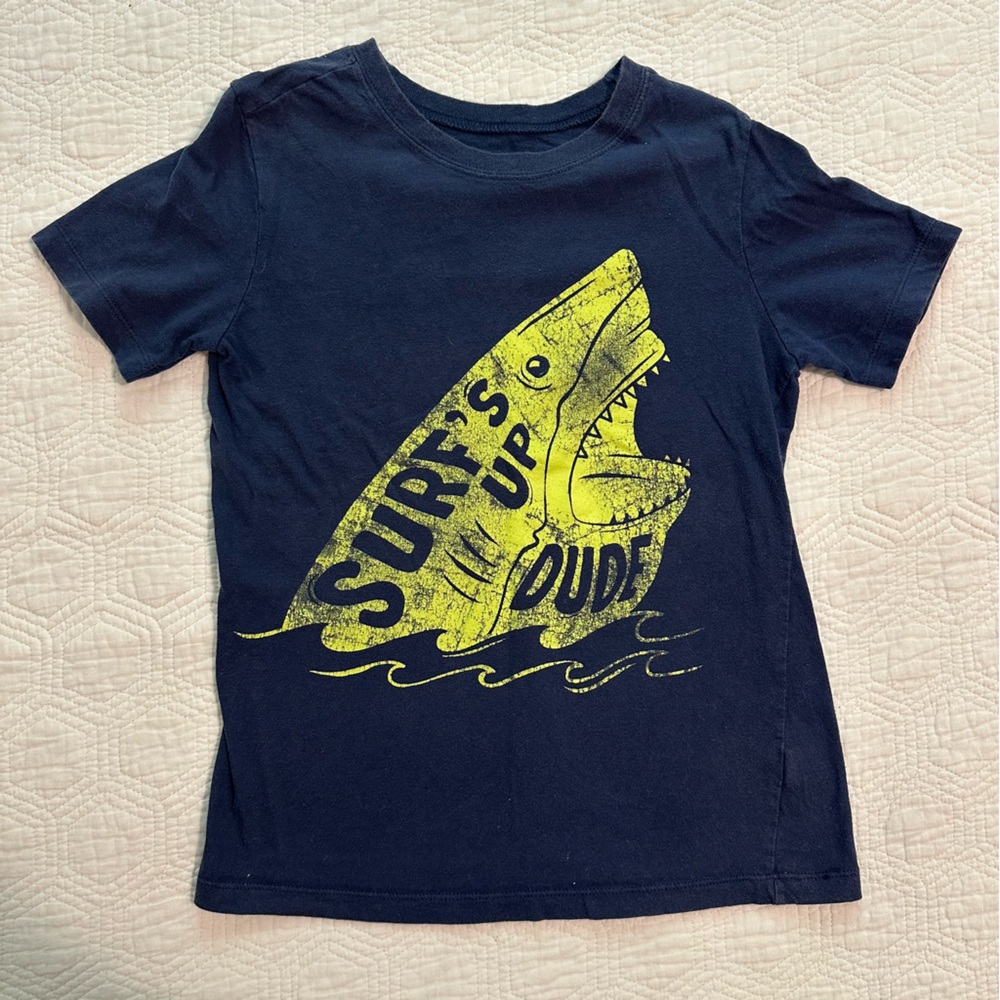 Carter's Navy Blue Shark Tee